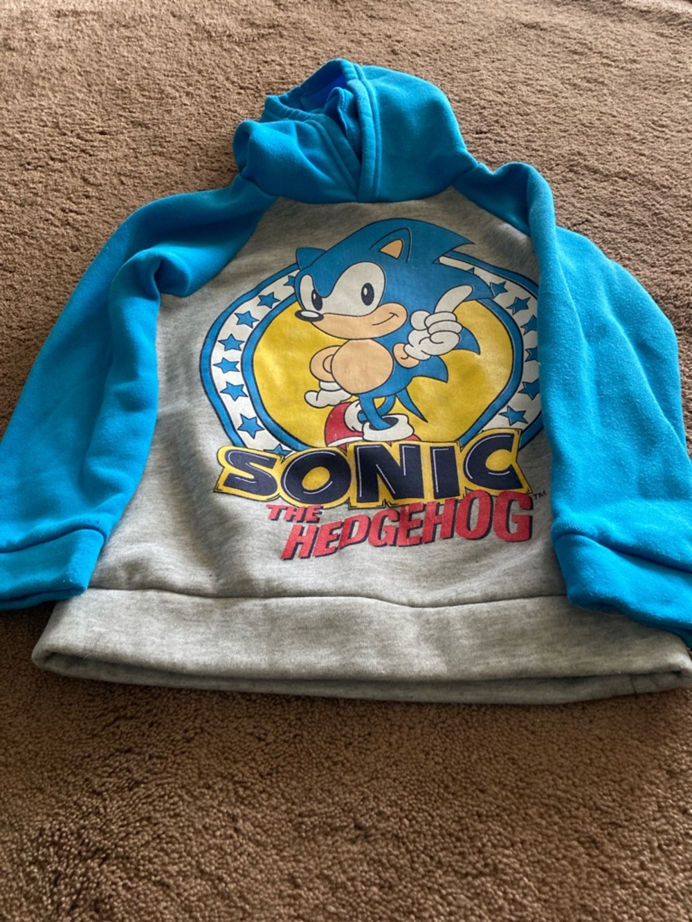 Kids Sonic the Hedgehog Blue & Gray Pullover Hoodie
